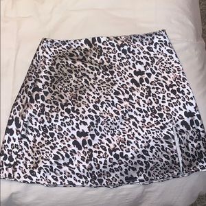 Silk cheetah print skirt